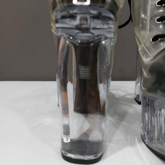 💥KILLER BOOTS!💥DOLLS KILL CURRENT MOOD TRANSPARENT PLATFORM LACE -UP BOOTS - Picture 8 of 16